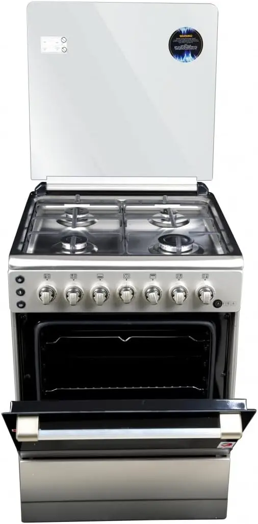 AFRA Free Standing Gas Oven 60x60cm – 4 Burners, Rotisserie, Stainless Steel, AF-60 - Image 4