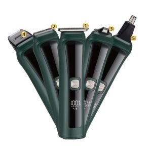 AFRA Rechargeable Hair Trimmer Grooming kit - 3w, 600mAh Li-ion battery, Charging time: 2h, IPX5 water resistance, Stainless Steel blade, AF-0005HTGR, 1 Years Warranty.