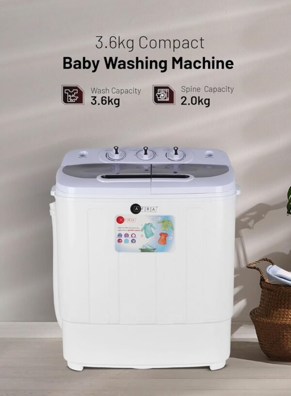 AFRA Baby Washing Machine 3.6kg – Compact Spin & Dry Washer, AF-3624BWTT - Image 8