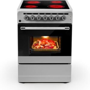 AFRA Free Standing Electrical Cooking Range, 60x60, Rotisserie, 64L, Closed Door Grilling, Vitro Ceramic, Stainless Steel, G-Mark, ESMA, RoHS, CB, AF-60VTSS, 2 years warranty