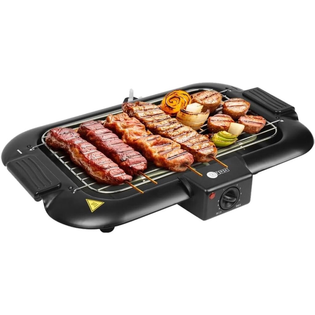 AFRA Electric BBQ Grill 2000W – Indoor/Outdoor, Thermostat, Smoke-Free – AF-2000BGBK