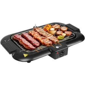 AFRA Electric Barbeque Grill, 2000W, Indoor and Outdoor, Thermostat Control, Overheat Protection, Portable, Smoke-Free, G-MARK, ESMA, ROHS, and CB Certified, AF-2000BGBK, 2 years Warranty.