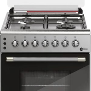 AFRA 60X60cm Free Standing Gas Oven, Stainless Steel, 4 Gas Burners, Mechanical Timer, Large Capacity Oven, Glass Top Lid, Rotisserie, G-MARK, ESMA, ROHS, and CB Certified, AF-60, 2 years warranty
