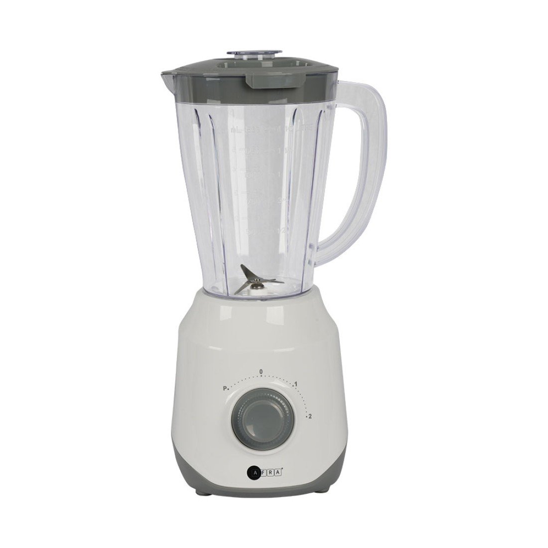 AFRA Blender 1.5l, 400W, Plastic Jar 2-Speed Control Stainless Steel Blades, White, G-MARK, ESMA, ROHS, And CB Certified, AF-1550BLWT, 2-Year Warranty.