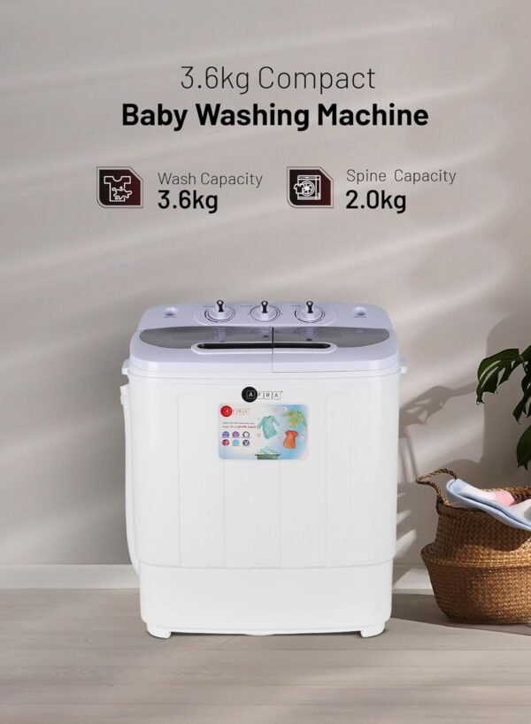 AFRA Baby Washing Machine 3.6kg – Compact Spin & Dry Washer, AF-3624BWTT - Image 7