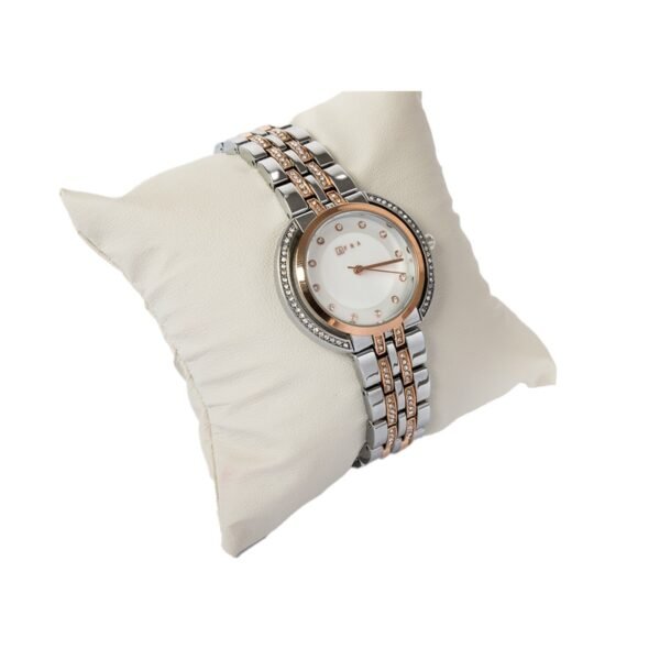 WATCHAFRA HELENE LADIES WATCH GOLD/SILVER CASE SILVER MOP DIAL SILVER/GOLD BRACELET, MODEL: AF22102, 1-Year Warranty - Image 4