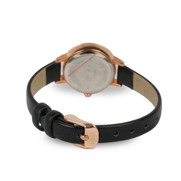 AFRA ORNATE LADIES WATCH ROSE GOLD CASE WHITE DIAL BROWN LEATHER - Image 3