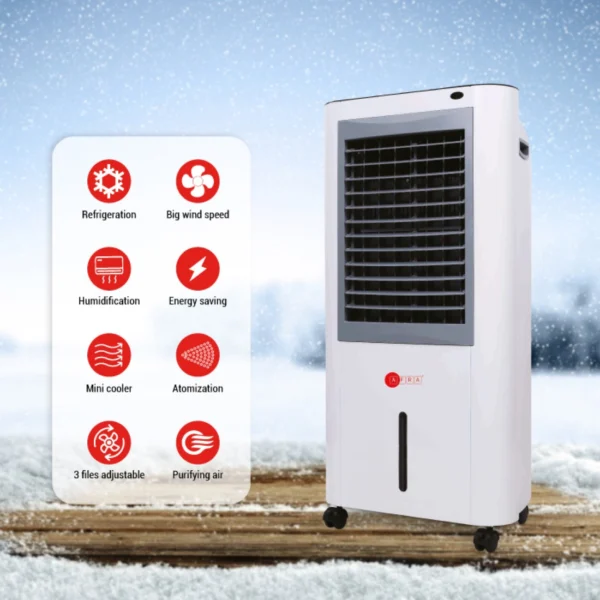 AFRA 5 in 1 Air Cooler, 80W, 12L Capacity, Wide Area Cooling & Circulation, Swing Setting, Speed Settings, G-MARK, ESMA, ROHS, and CB Certified, 2 years warranty - white - Image 2