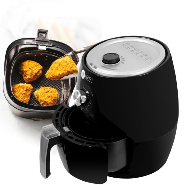 AFRA Air Fryer, 1300-1500W, 2.5L Capacity, Adjustable Temperature, Overheat Protection, Non-Slip Feet, Cool Touch Handle, G-MARK, ESMA, ROHS, and CB Certified, AF-2515AFBK, 2 years warranty - Image 4