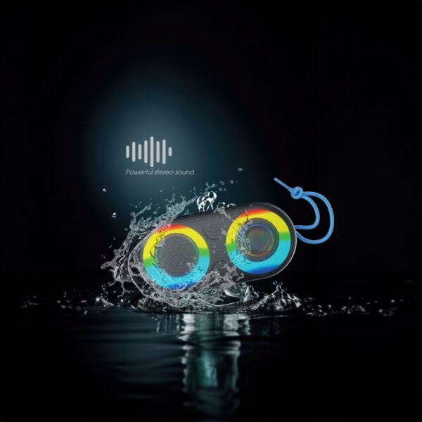 AFRA Bluetooth Speaker | 10W Ultra Bass | LED RGB Lighting | IPX4 Water Resistant | AF-0010BSBK - Image 3