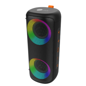 AFRA Bluetooth Speaker, 12 Watts, Black, Plastic Body, Ultra Bass, RGB Light Show, IPX4 Waterproof, 3.7V/3000mAh Rechargeable Battery, AF-0012BSBK, 2 Years Warranty