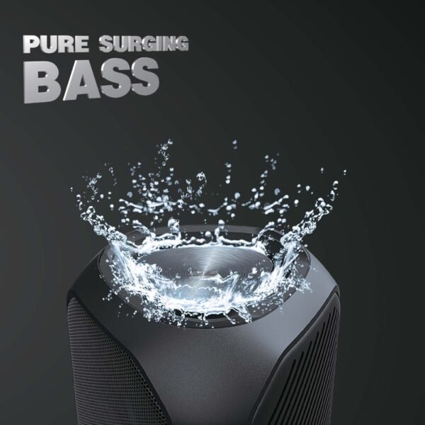 AFRA Bluetooth Speaker, 24 Watts, Black, Plastic Body, Ultra Bass, RGB Light, IPX4 Waterproof, 3.7V/2000mAh Rechargeable Battery, AF-0024BSBK, 2 Years Warranty - Image 6