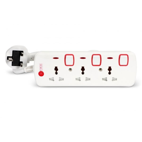 AFRA Extension Cord 5m, 3Way, 3 Universal Sockets, 5 Meter Cable, Easy Set-Up & Storage, Shockproof, 250V with 2 years warranty - Image 2