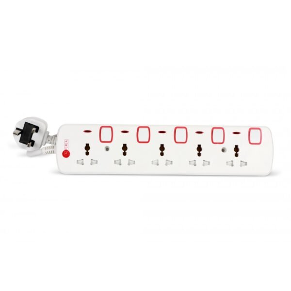 AFRA Extension Cord 3m, 5Way, 5 Universal Sockets, 3 Meter Cable, Easy Set-Up & Storage, Shockproof, 250V, AF-005EXRD, with 2 Years warranty - Image 4
