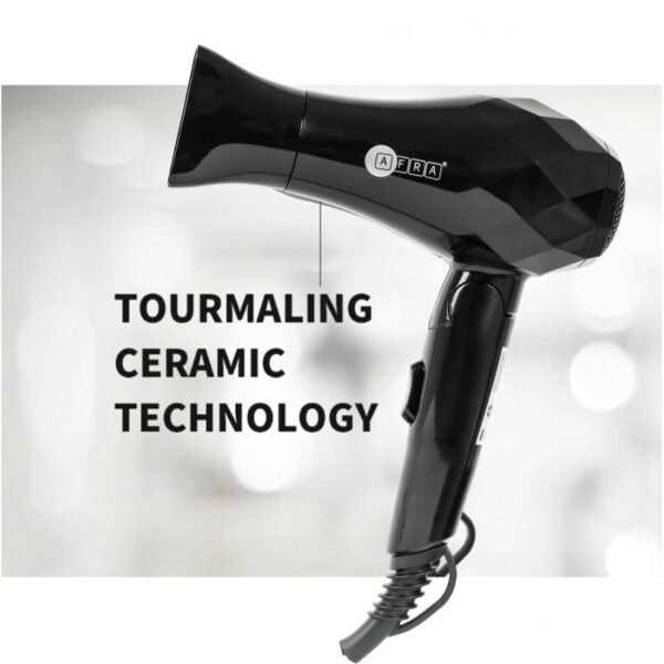 AFRA Hair Dryer, AF-1000HDBK, 2 Speeds, 2 Heat Settings, Easy-To-Use, With Concentrator, Black, Sharp & Stylish Design, Hang-Up Hook for Safe Storage, 1 year warranty - Image 4
