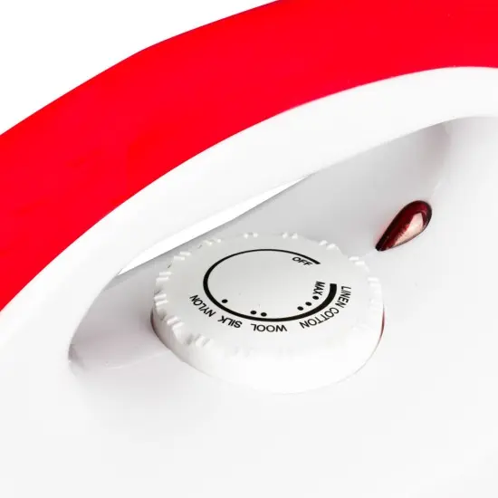 AFRA 1000W Dry Iron – Non-Stick Soleplate, Adjustable Temperature Control, White/Red - Image 4