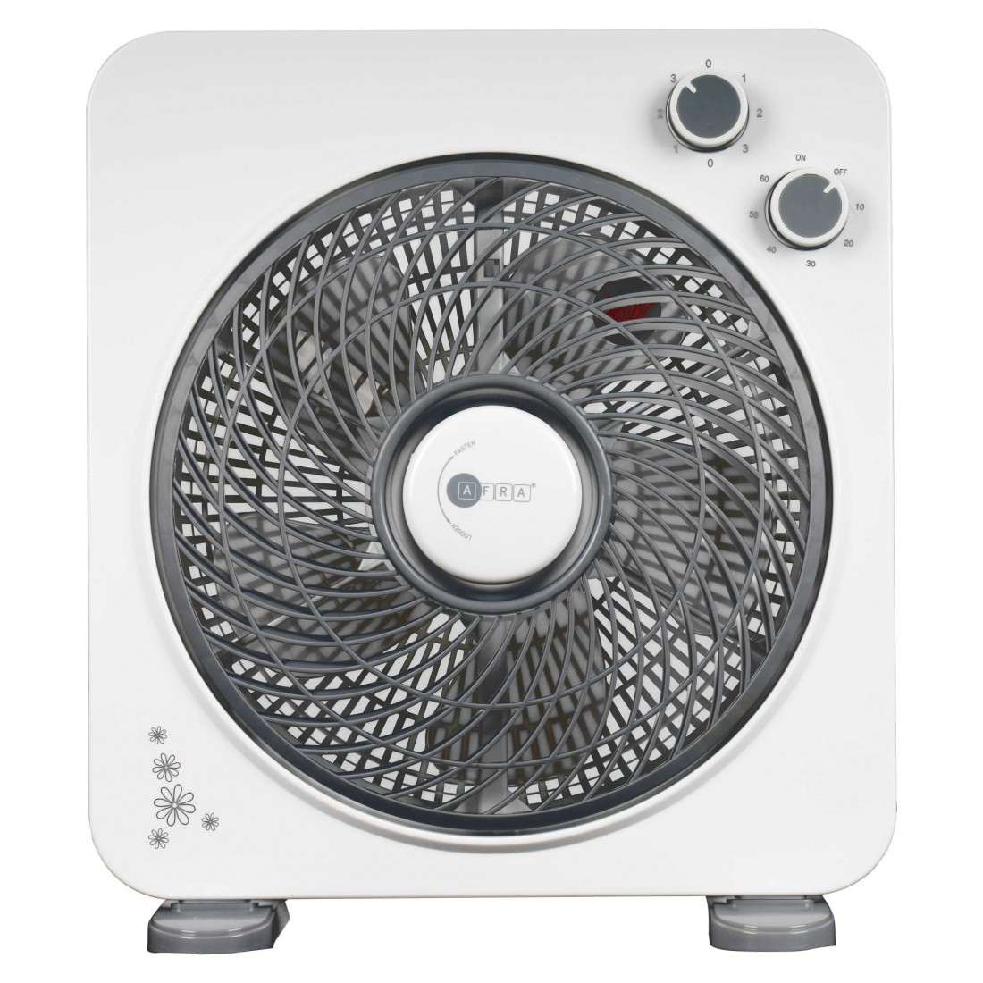 AFRA Electric Box Fan, 45W, 5 Blades, 3 Speeds, Portable, White, G-Mark, ESMA, RoHS, And CB Certified, AF-1045WT, 2-Year Warranty