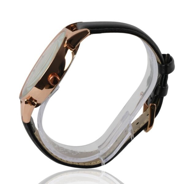 AFRA CONRAD GENTS WATCH ROSE GOLD CASE WHITE DIAL BLACK LEATHER - Image 3