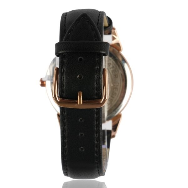 AFRA CONRAD GENTS WATCH ROSE GOLD CASE WHITE DIAL BLACK LEATHER - Image 2