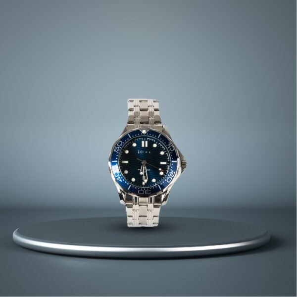 AFRA NAVIGATOR GENTS WATCH SILVER CASE BLUE DIAL SILVER BRACELET - Image 3