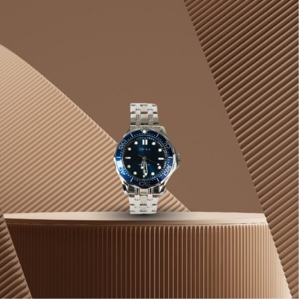 AFRA NAVIGATOR GENTS WATCH SILVER CASE BLUE DIAL SILVER BRACELET - Image 2