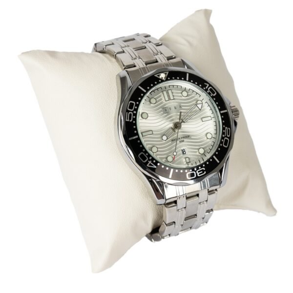 AFRA NAVIGATOR GENTS WATCH SILVER CASE WHITE DIAL SILVER BRACELET, MODEL: AF11702, 1-Year Warranty - Image 4