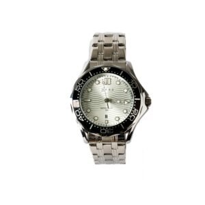 AFRA NAVIGATOR GENTS WATCH SILVER CASE WHITE DIAL SILVER BRACELET, MODEL: AF11702, 1-Year Warranty