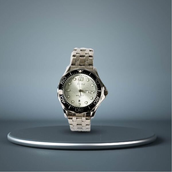 AFRA NAVIGATOR GENTS WATCH SILVER CASE WHITE DIAL SILVER BRACELET, MODEL: AF11702, 1-Year Warranty - Image 3