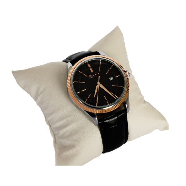AFRA ELEMENTAL GENTS WATCH ROSE GOLD CASE BLACK DIAL BLACK LEATHER - Image 5