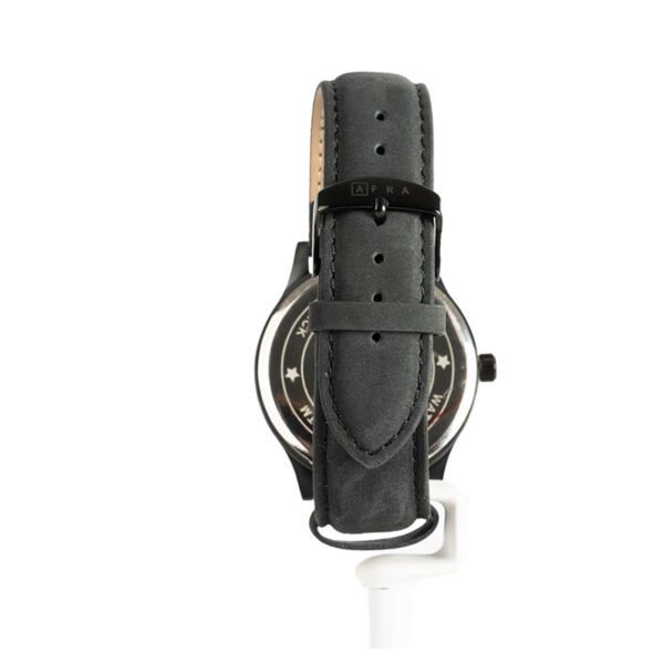 AFRA ELEMENTAL GENTS WATCH ROSE GOLD CASE BLACK DIAL BLACK LEATHER - Image 3