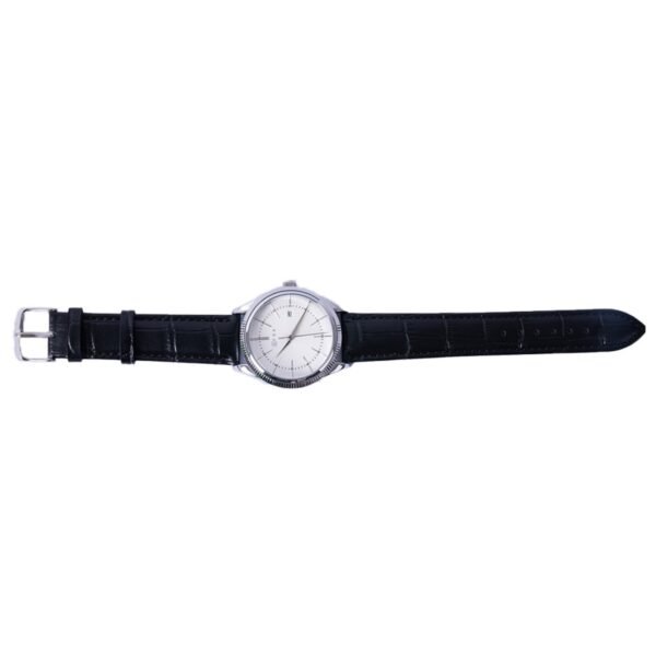 AFRA ELEMENTAL GENTS WATCH SILVER CASE WHITE DIAL BLACK LEATHER - Image 2