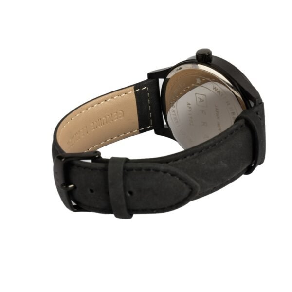 AFRA RETRONIC GENTS WATCH BLACK CASE BLACK DIAL BLACK LEATHER - Image 5