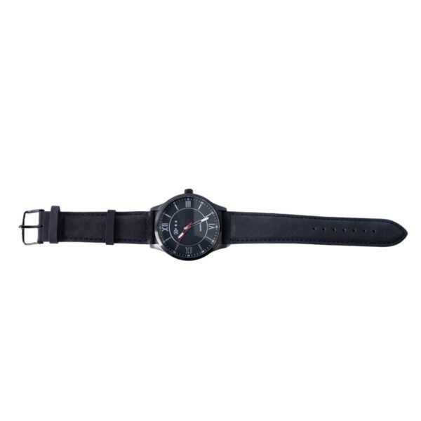AFRA RETRONIC GENTS WATCH BLACK CASE BLACK DIAL BLACK LEATHER - Image 3