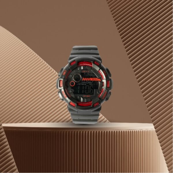 AFRA HIGHLANDER GENTS WATCH BLACK/RED CASE BLACK DIAL BLACK PU STRAP - Image 5