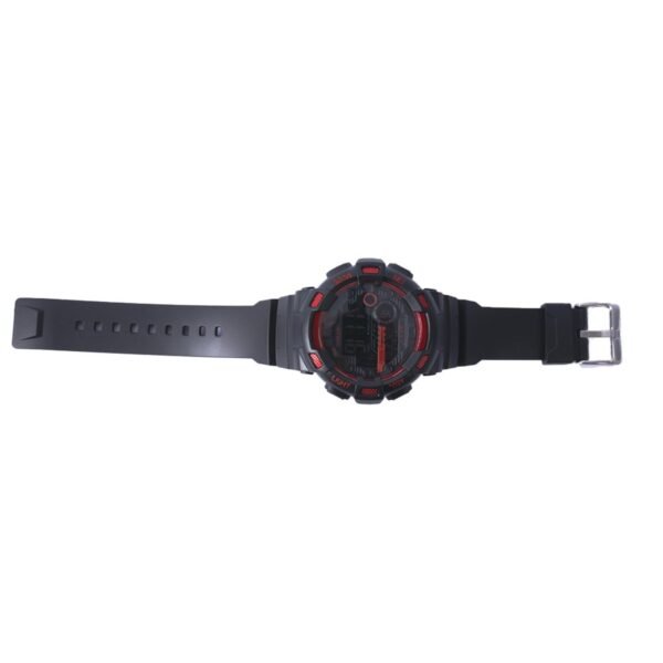 AFRA HIGHLANDER GENTS WATCH BLACK/RED CASE BLACK DIAL BLACK PU STRAP - Image 2