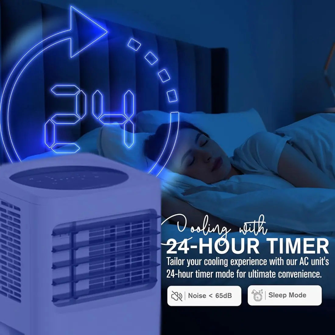 AFRA Portable Air Conditioner | 12000 BTU | Remote Control | Timer | Digital Display | AF-120PACWH - Image 5