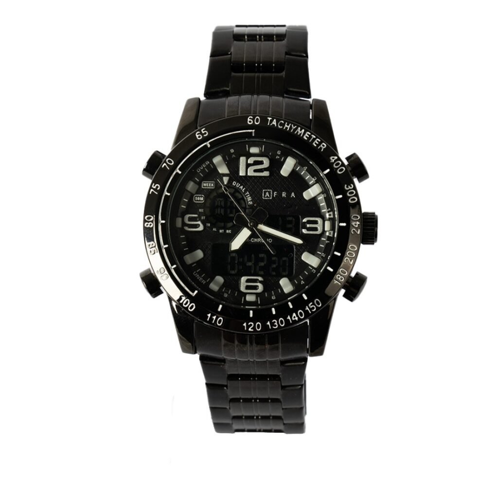 AFRA Donovan Gents Chronograph Watch | Black Case | Black Dial | Black Bracelet | AF12101