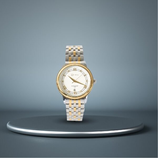 AFRA Radiant Gents Watch | Silver/Gold Case | White Dial | Two-Tone Bracelet | AF12201 - Image 6