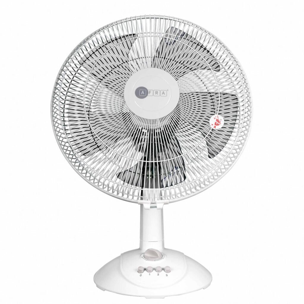 AFRA Electric Table Fan 45W, Compact Design, White – AF-1645WT, G-Mark Certified, 2-Year Warranty