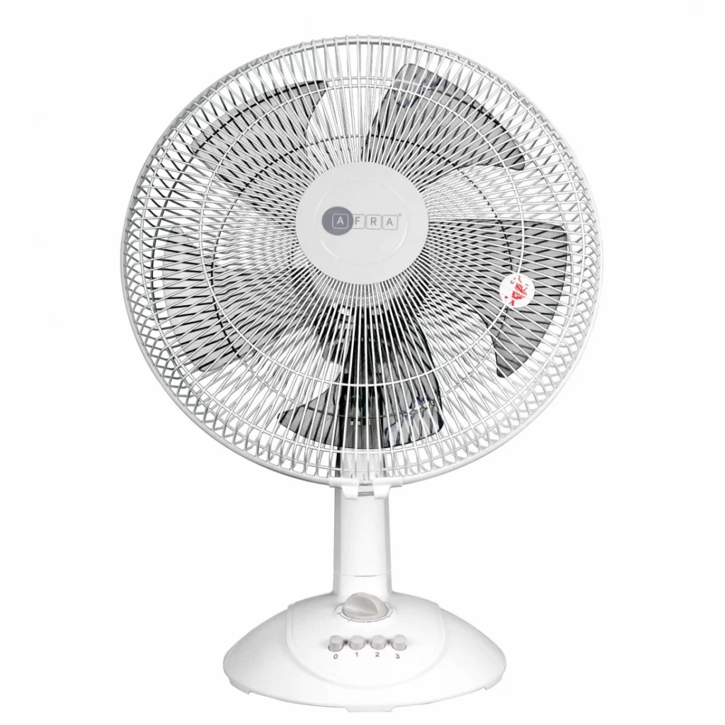 AFRA Electric Table Fan 45W, Compact Design, White – AF-1645WT, G-Mark Certified, 2-Year Warranty