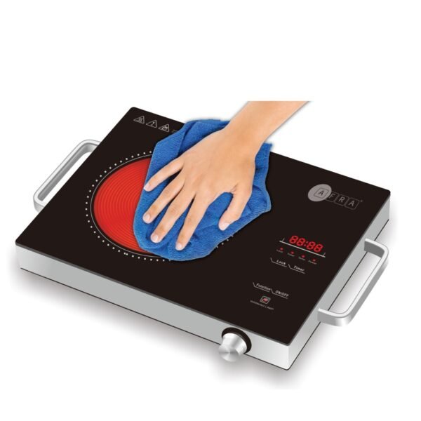 Afra Infrared Cooktop (Single), 2000W, LED Display, Child Lock, Crystal Plate, Stainless Steel Body, digital LED display, G-Mark, ESMA, RoHS, 2 Years Warranty. (AF-2000BICBK) - Image 2