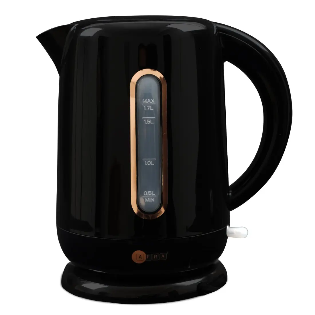 AFRA Electric Kettle 2200W – 1.7L, Auto Shut-Off, Strix Control, Black, AF-201850KTBL