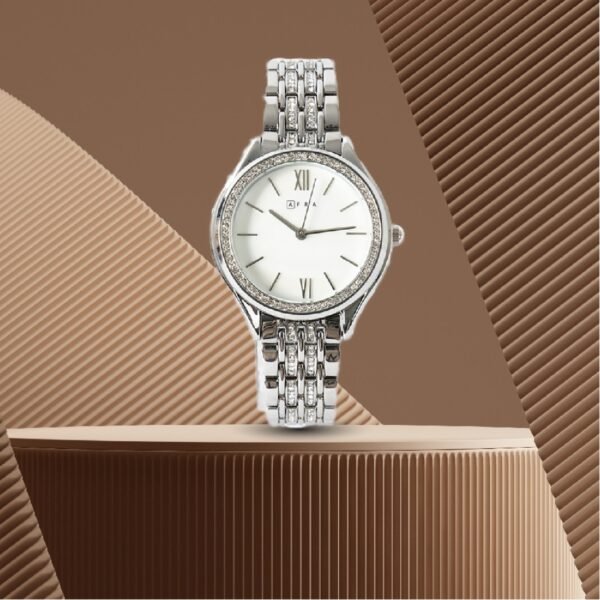 AFRA EDWINA LADIES WATCH GOLD/SILVER CASE SILVER MOP DIAL SILVER/GOLD BRACELET - Image 4