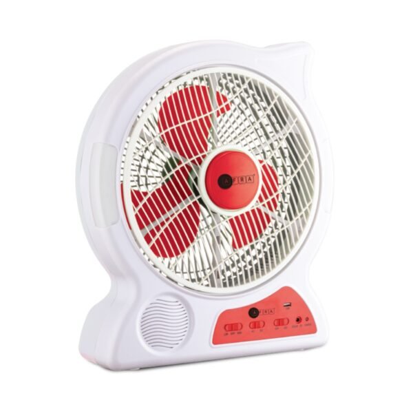 AFRA Portable Compact Fan, 6V, 12??, 4.5Ah, Rechargeable, Adjustable, Wide Angle Coverage, LED Night Light, USB Ports, Power Saving, Overcharge Protection, AF-2301RECF, With 2 Year Warranty. - Image 2