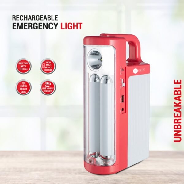 AFRA Emergency LED Light, Rechargeable, 220-240V, With Carrying Handle, Dual Lighting Operation, For Indoor & Outdoor Use, Overcharge Protection, G-MARK, ESMA, ROHS, and CB Certified, With 2 Year Warranty - Image 3