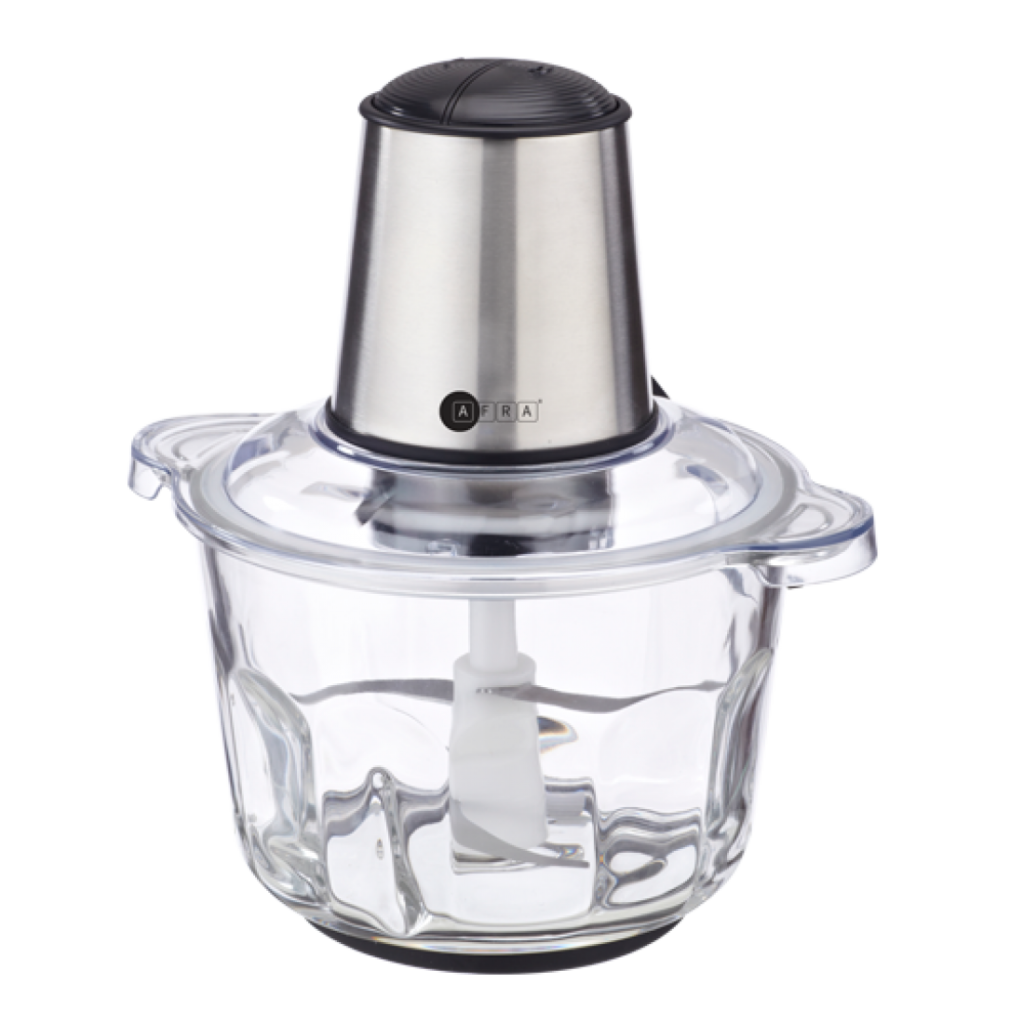 AFRA 400W Compact Chopper – 2.5L Glass Jar, Stainless Steel Blades, Powerful Motor – AF-400CHSS