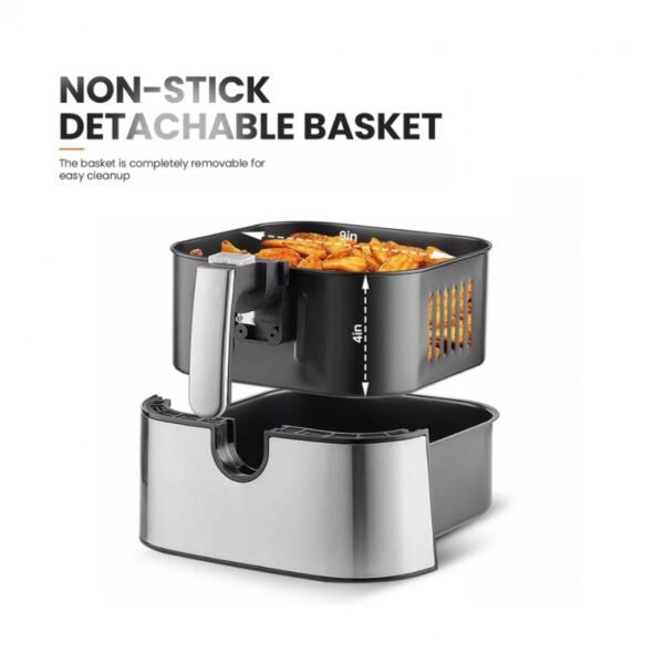 AFRA Air Fryer, 1600-1800W, 5.5L Capacity, Adjustable Temperature, Overheat Protection, Non-Slip Feet, Cool Touch Handle, G-MARK, ESMA, ROHS, and CB Certified, AF-5518AFSS, 2 years warranty - Image 9