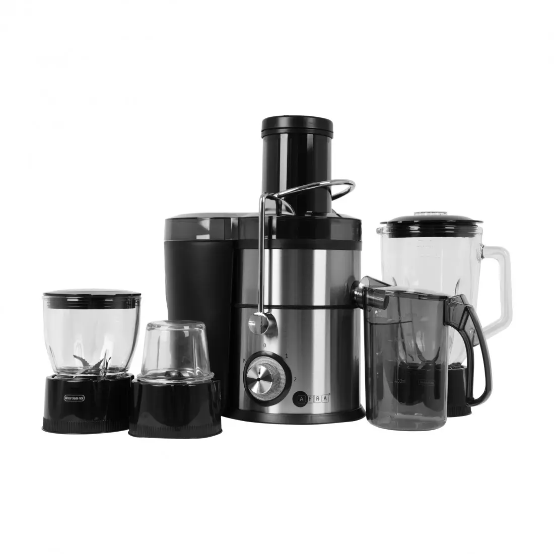AFRA 4-in-1 Juicer & Blender, 1.5L Glass Jar, Meat Chopper, Grinder, 5 Speeds – AF-800JCBK - Image 5