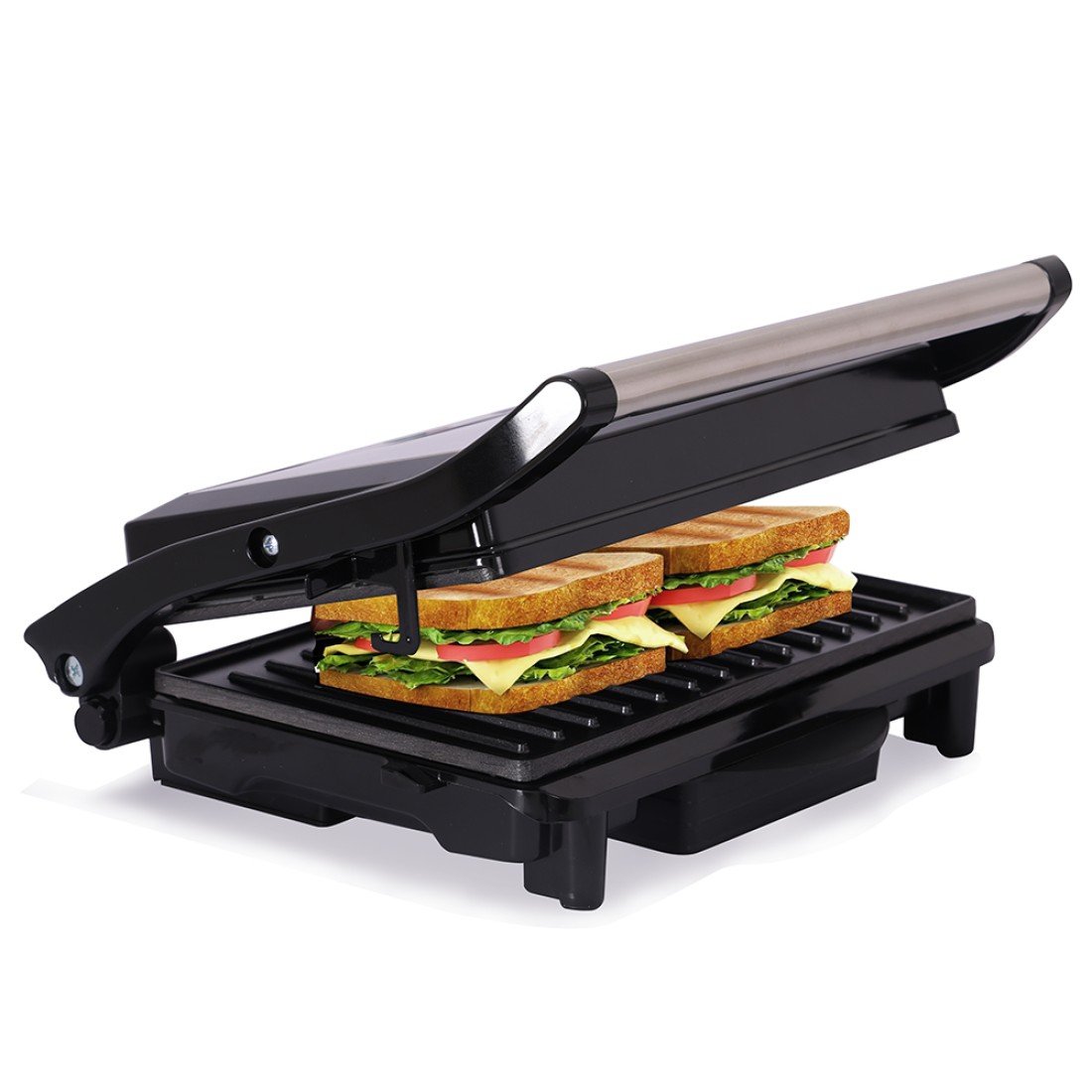 AFRA 2 Slice Non-Stick Grill-Sandwich & Panini Maker, 750 Watts With Oil Tray, Stainless Steel, AF-7520PMSS, 2 Year Warranty