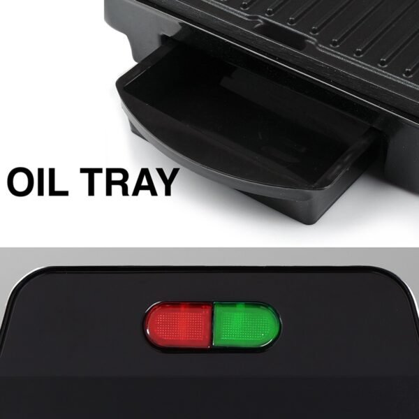 AFRA 750W Panini & Sandwich Maker – Non-Stick Grill Plates, Oil Tray, Stainless – AF-7520PMSS - Image 6